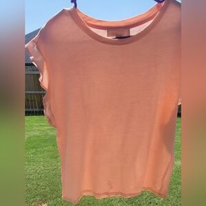 NWOT Michael Kors Medium Peach Flutter Sleeve Blouse